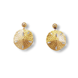14k gold sand dollar earrings