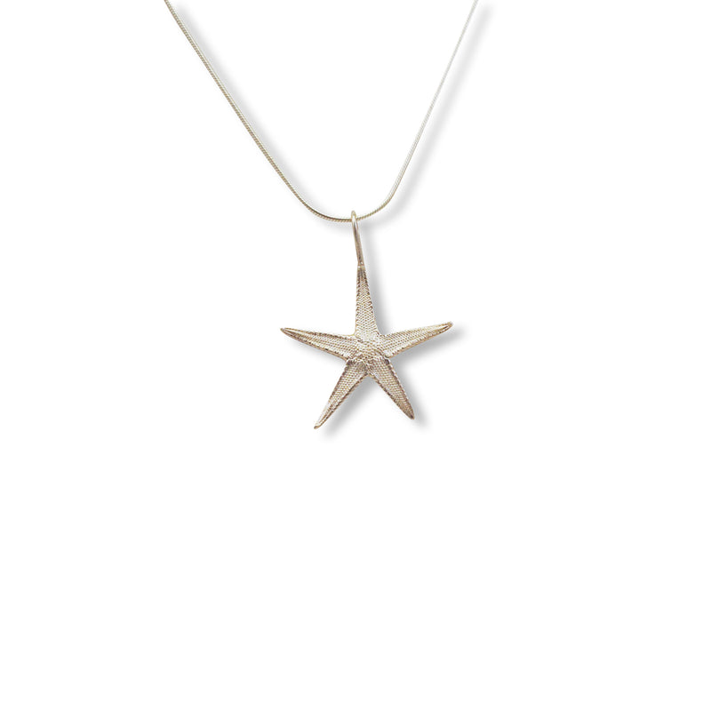 Starfish Diamond Pendant in White Gold — Ouros Jewels
