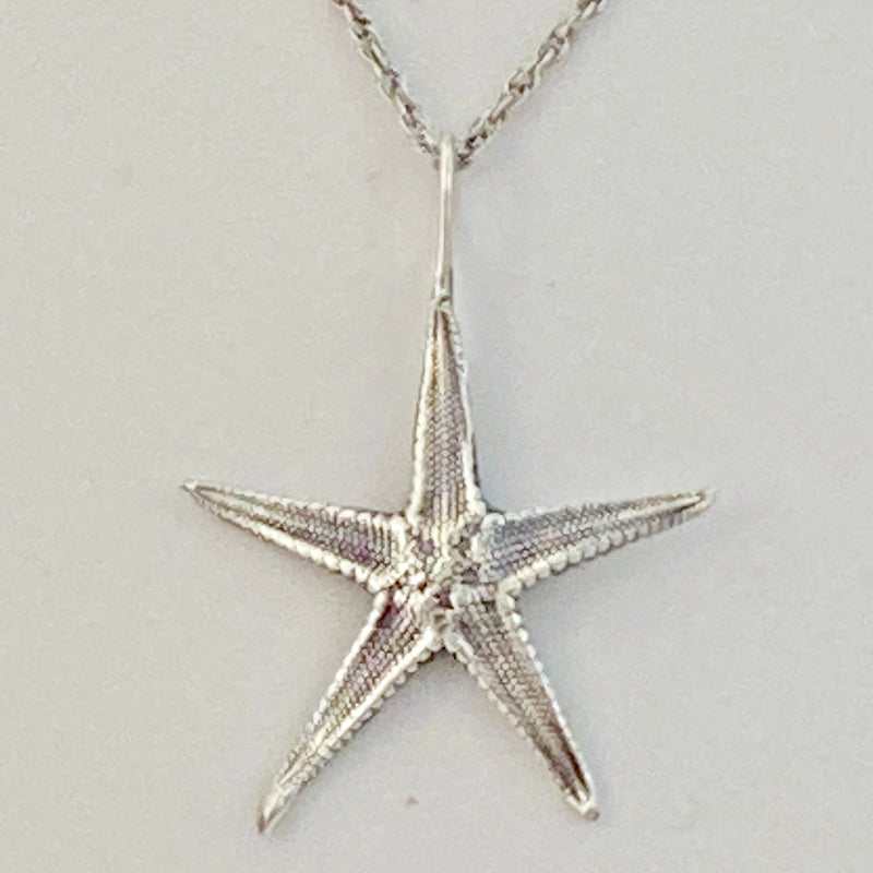Oxidized sterling silver starfish